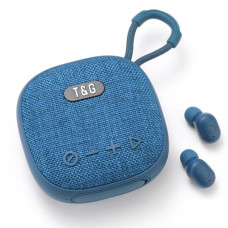 Портативна Bluetooth колонка з навушниками TG813 Blue