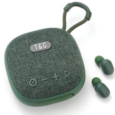 Портативна Bluetooth колонка з навушниками TG813 Green