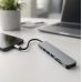 USB-хаб 7в1 Type-C HDMI 4K 3×USB 3.0 SD TF Power Delivery USB-хаб 7в1 Type-C HDMI 4K 3×USB 3.0 SD TF Power Delivery