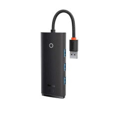 USB-Hub Baseus Lite Series 4-Port USB-A HUB Adapter (USB-A to USB 3.0*4) 25cm Black 